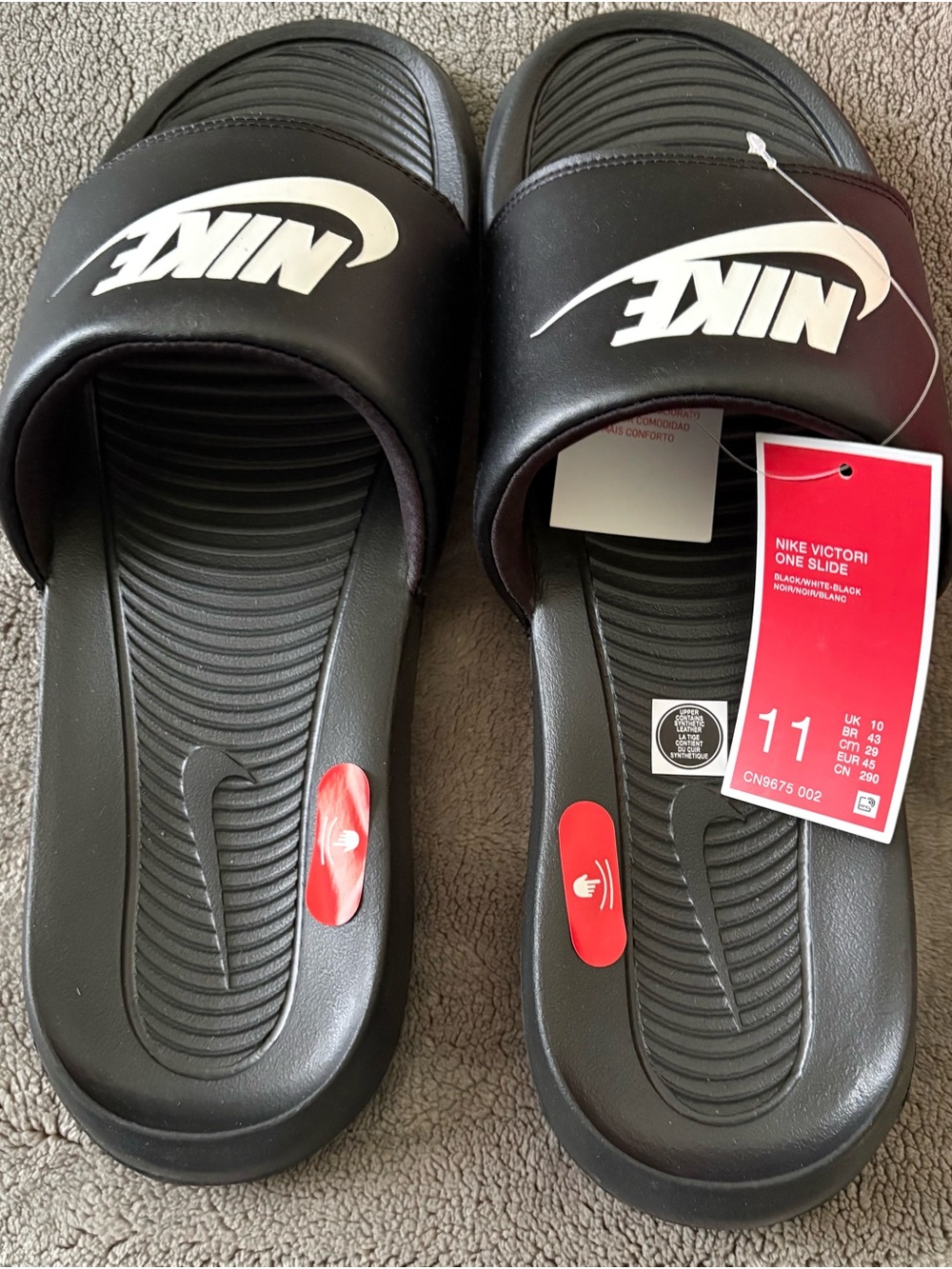 Nike Black Slide Sandals with White Logo